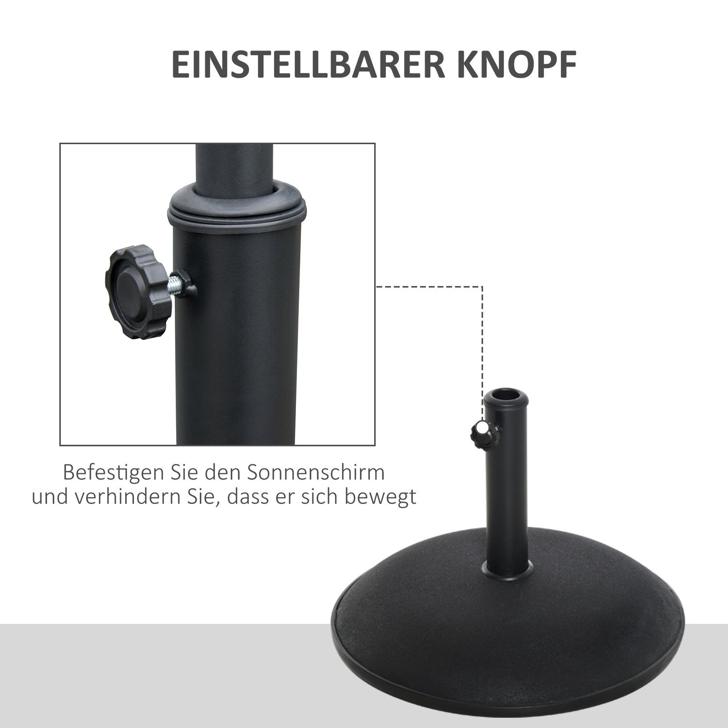 Paraplystativ Parasollbas Parasollfot 25Kg Stål + Cementsvart ∅49 X 37 Cm