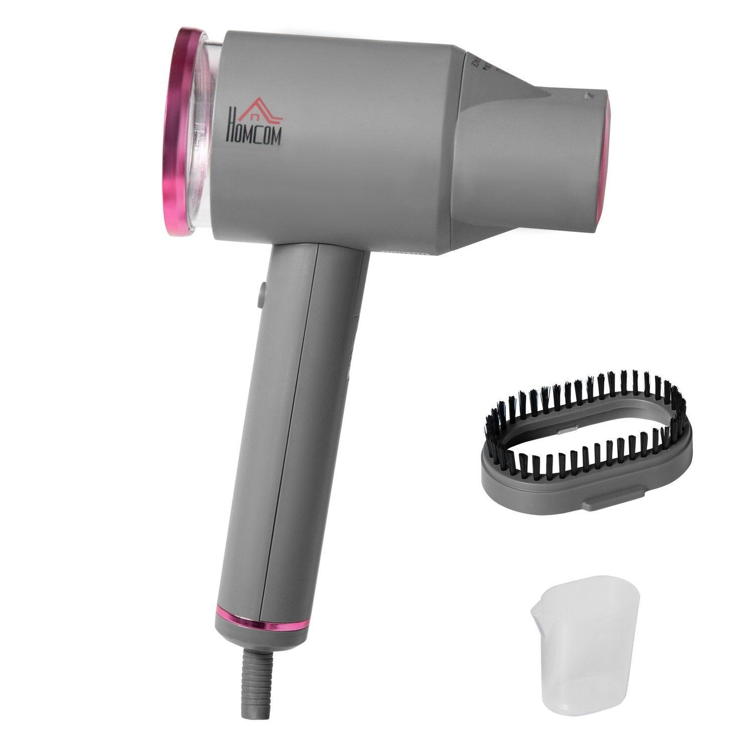 Dampglattere dampbørste Sammenklappelig dampstrygejern med 160 ml vandbeholder 1520 W Aluminium Plast Grå + Pink 27,5 X 18,2 X 9 Cm