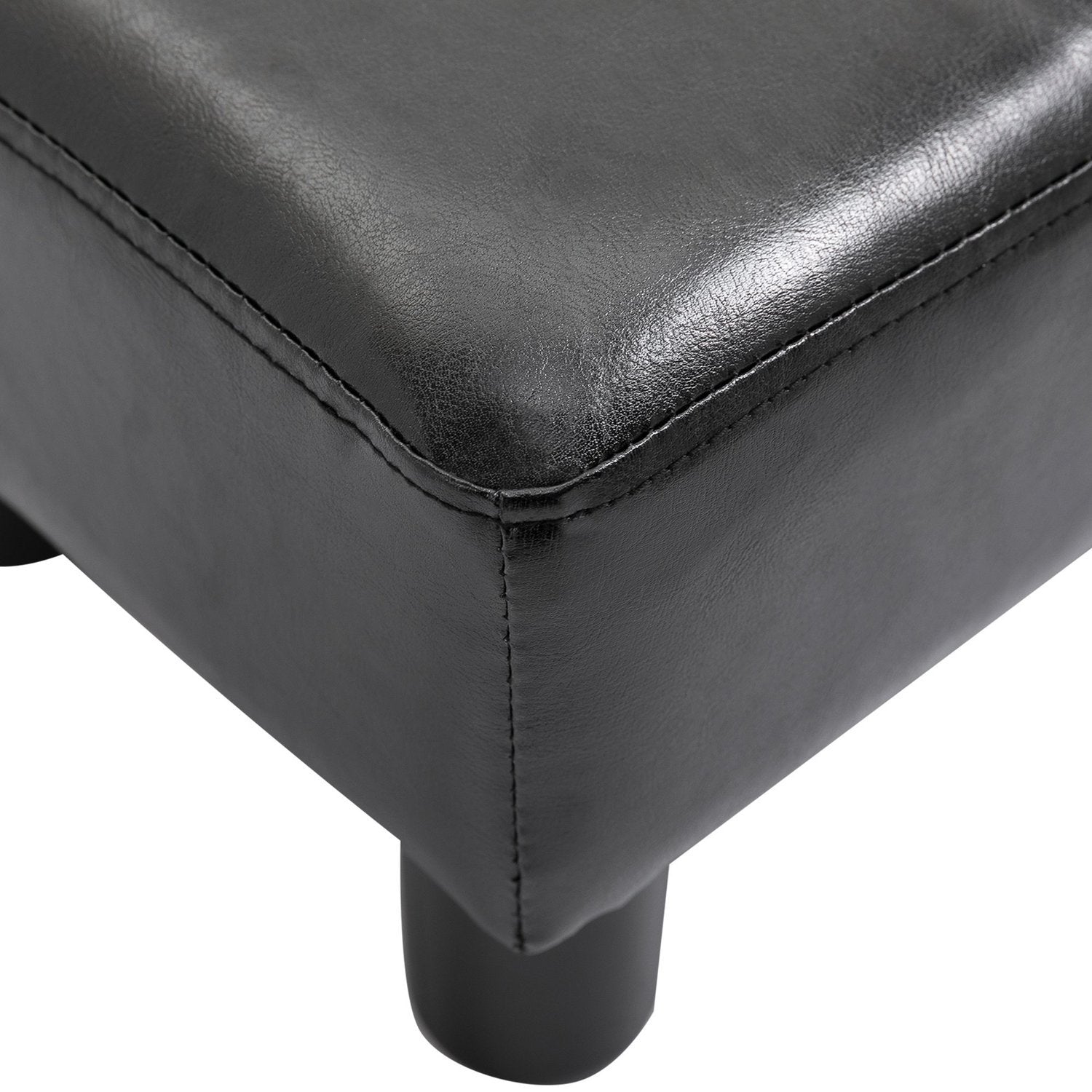 Pall Chesterfield Bänk Gjord Av Konstläder, Svart, 40X30X24Cm