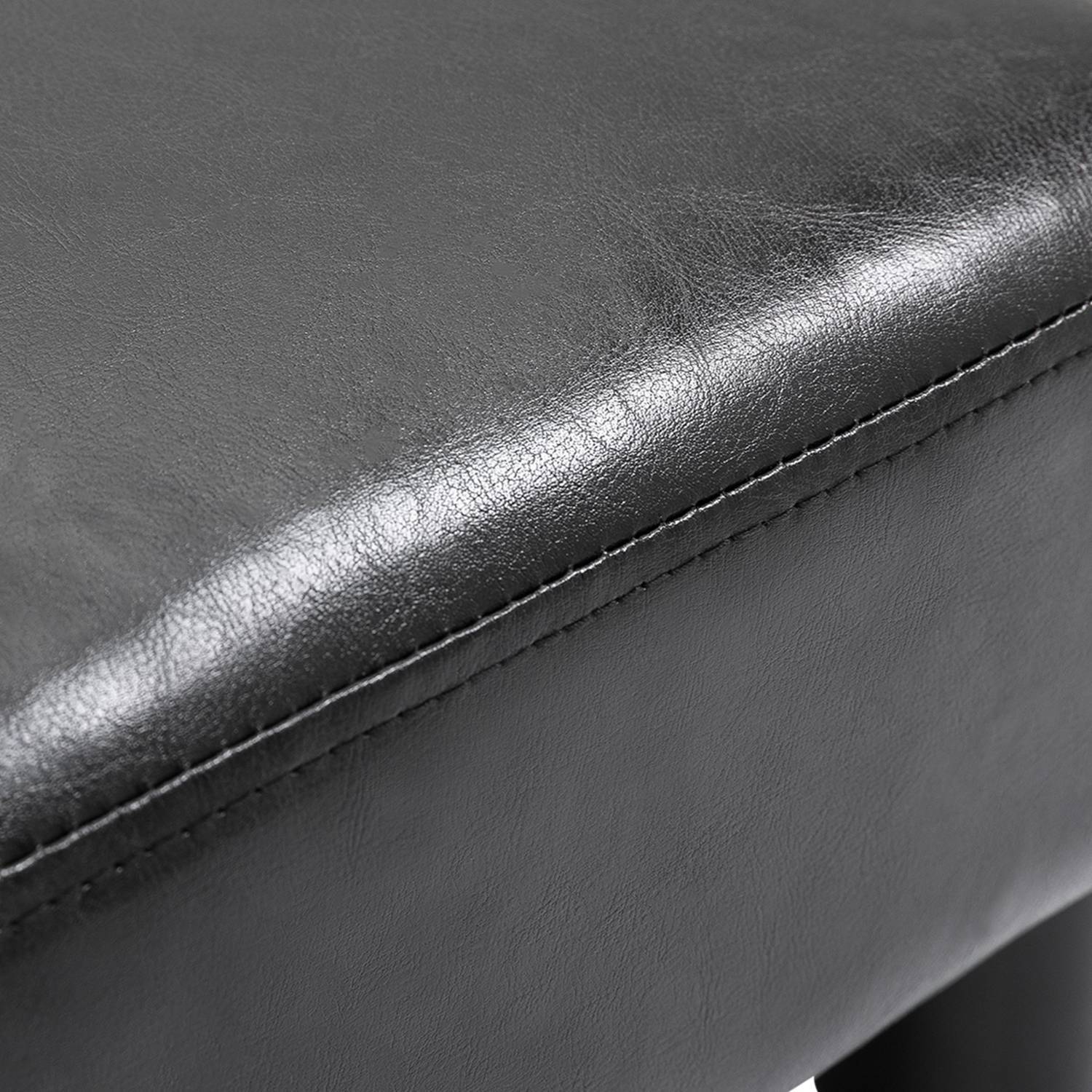 Pall Chesterfield Bänk Gjord Av Konstläder, Svart, 40X30X24Cm