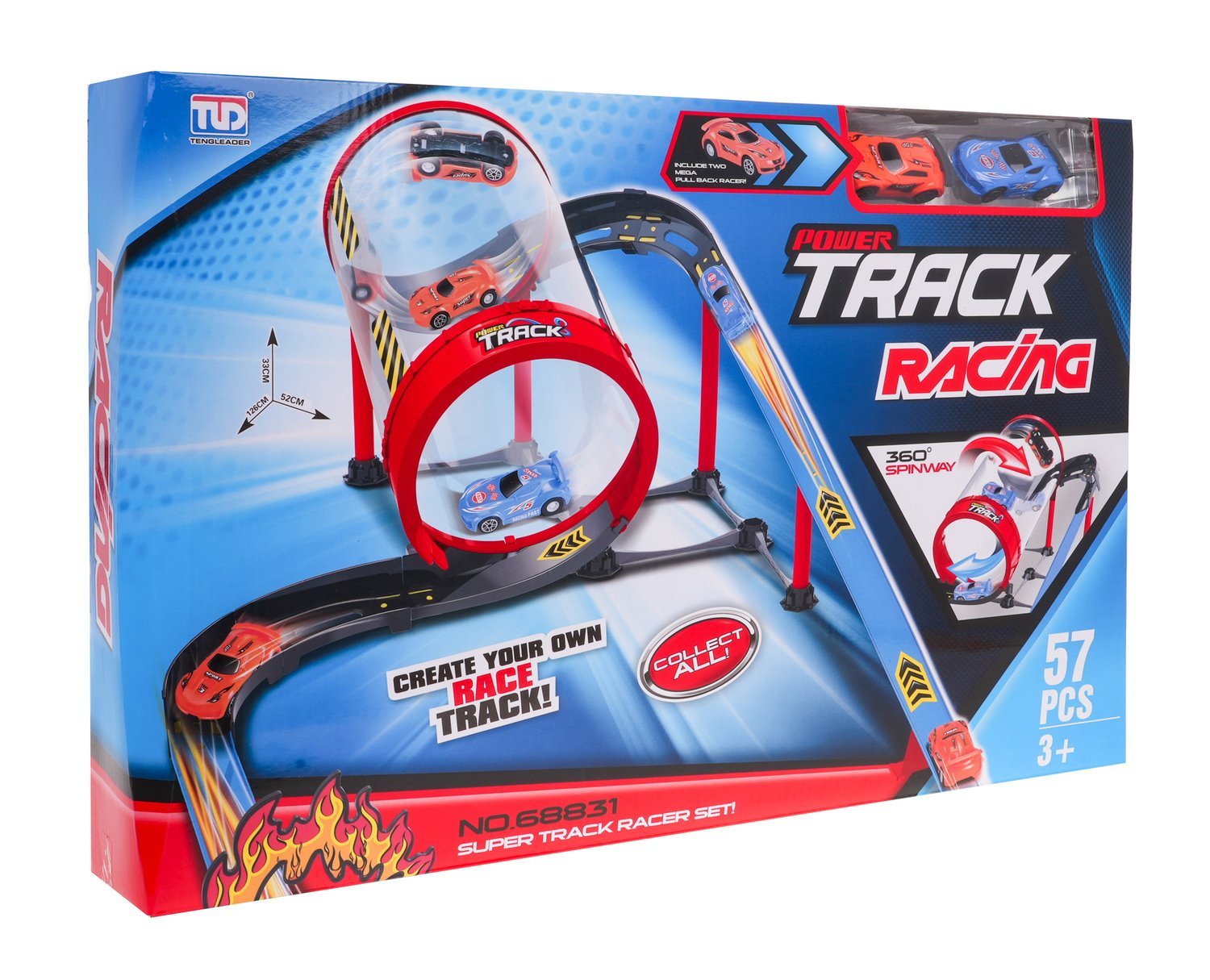 Ultimate Kids Race Track Set med Pull-Back bilar