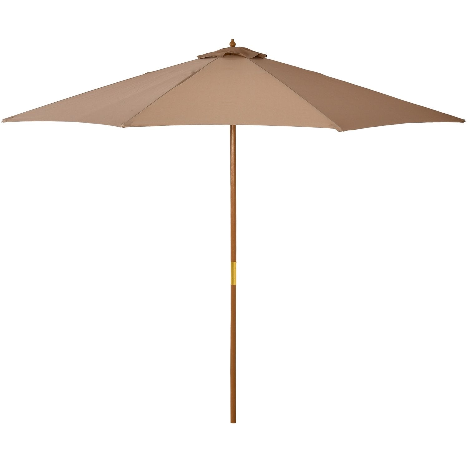 Parasol Træ 300 Cm Træparaply Haveparaply Balkon Paraply Bambus Khaki