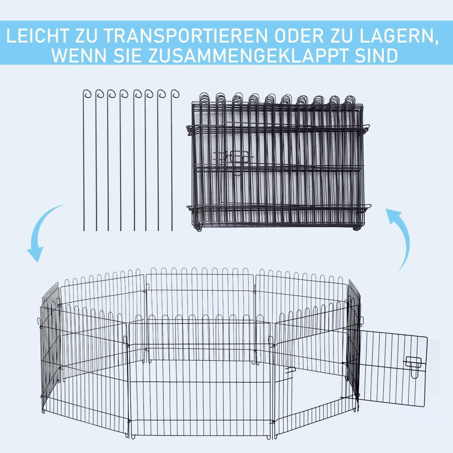 Puppy Run Flexibel Puppy Fence Lekhage Outdoor Run, 5 Storlekar, 71X61Cm