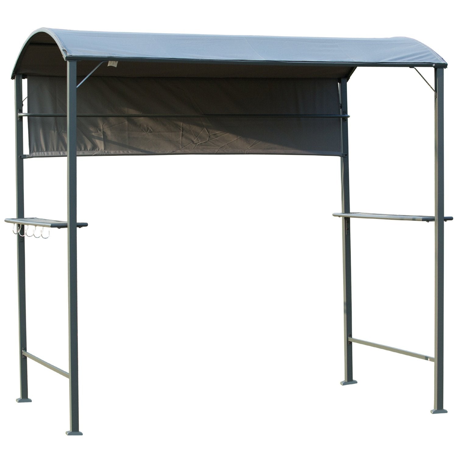 Grill Pavillon Flammesikkert Tag Bbq Pavillon 2 hylder Polyester Sort 218X138X216Cm