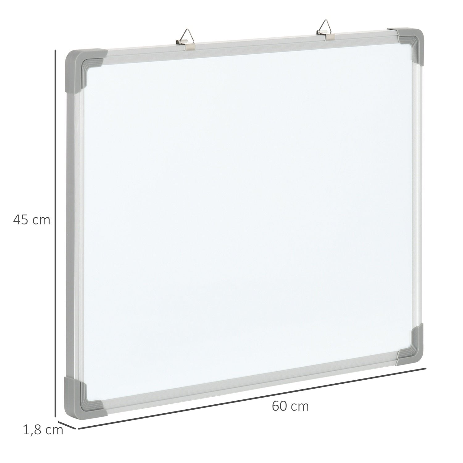 Whiteboard magnettavle med 4 markører, 1 viskelæder, 10 magneter, staffeli, vægmonteret, 60X1,8X45Cm