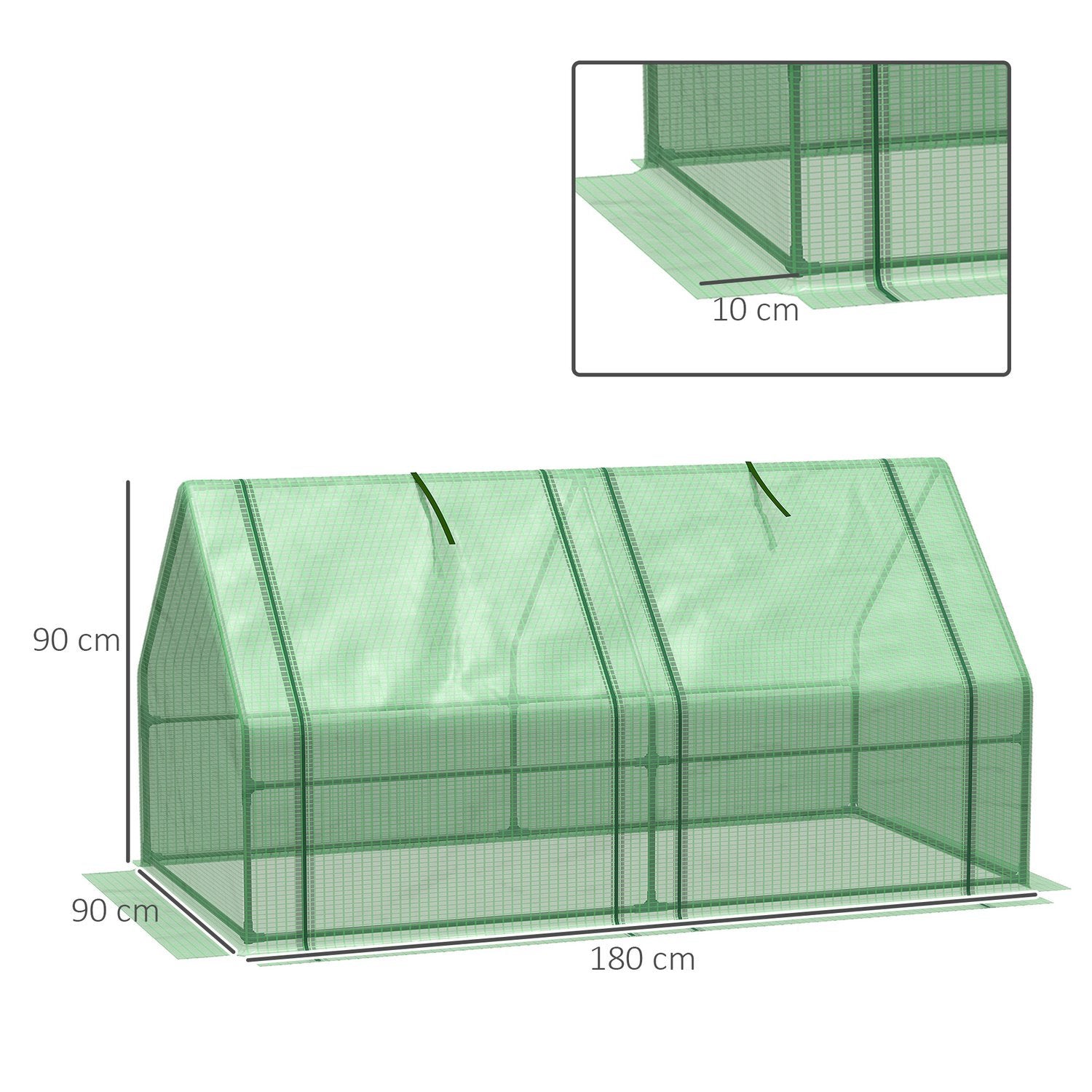 Växthus Växthus Tomathus, Kall Ram 180X90X90Cm, Robust Och Väderbeständig, Grön